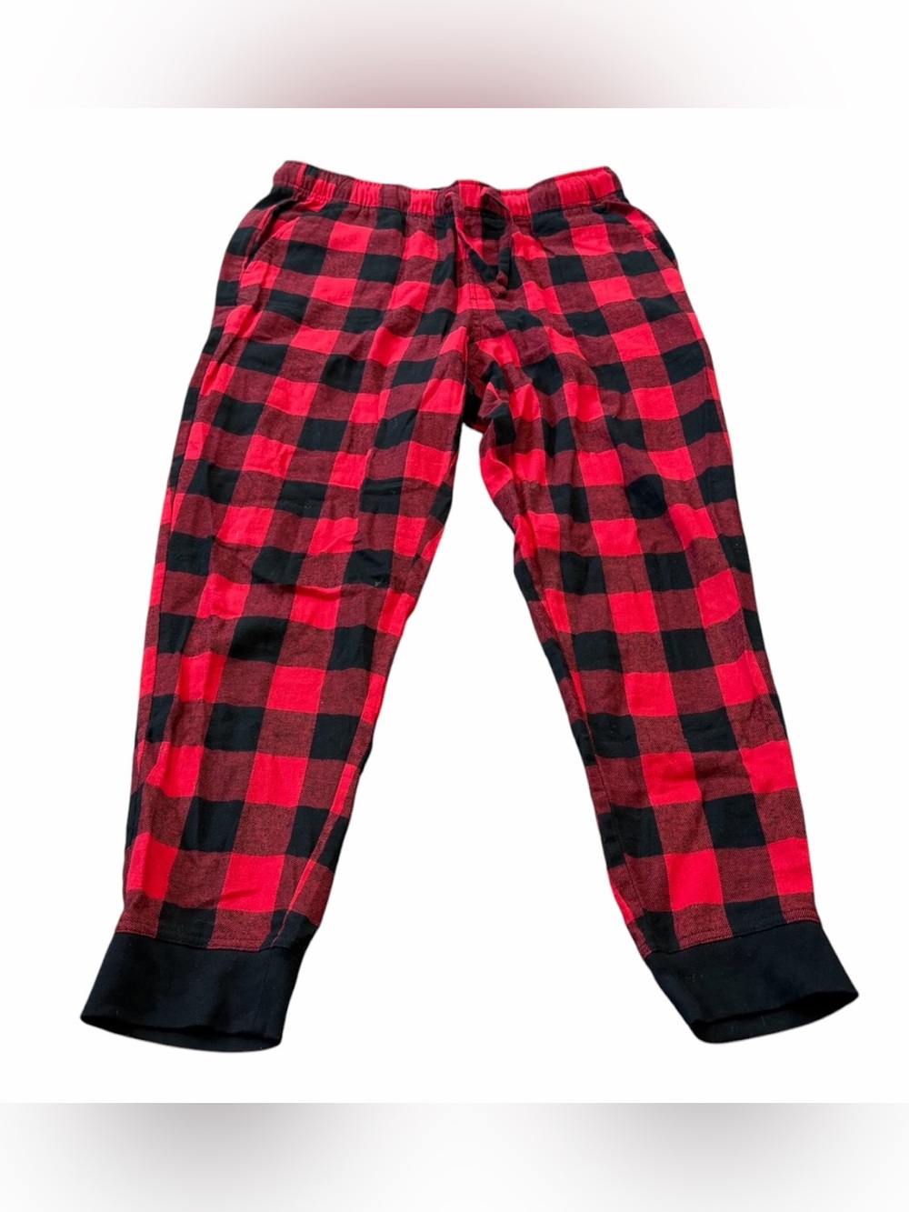 Old Navy Buffalo Red/Black Plaid Pajama Jogger  Pants Women Size Medium Holiday